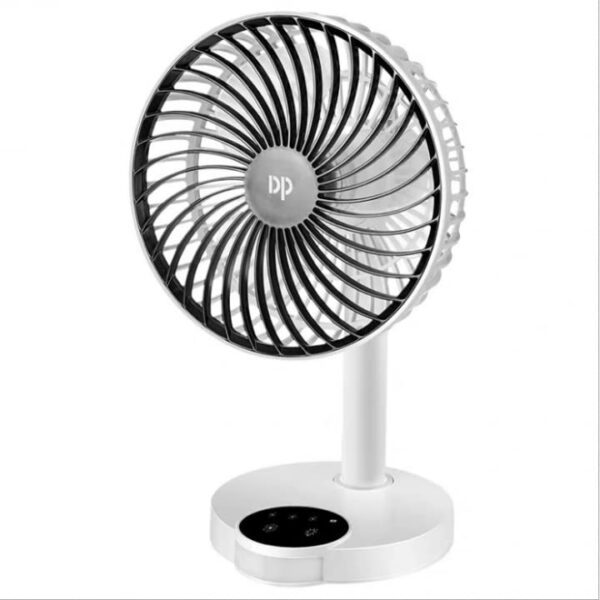 DP 7626 (Rechargeable Table Fan) 4000Mah, With Led Night Light Usb Fan, 400 mm, 4 stars, White - Image 2